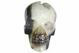 Polished Agate Skull with Quartz Crystal Pocket #148101-2